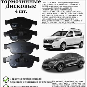 Колодки тормозные, DEQST дисковые передние