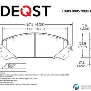 Колодки тормозные передние дисковые Deqst