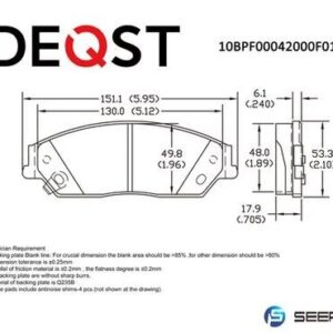Колодки тормозные, DEQST дисковые передние