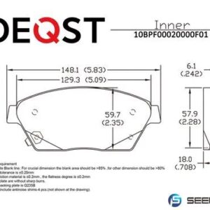 Колодки тормозные, CHEVROLET CRUZE/OPEL ASTRA J 16 10- передние
