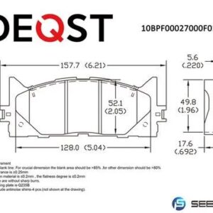Колодки тормозные, DEQST дисковые передние