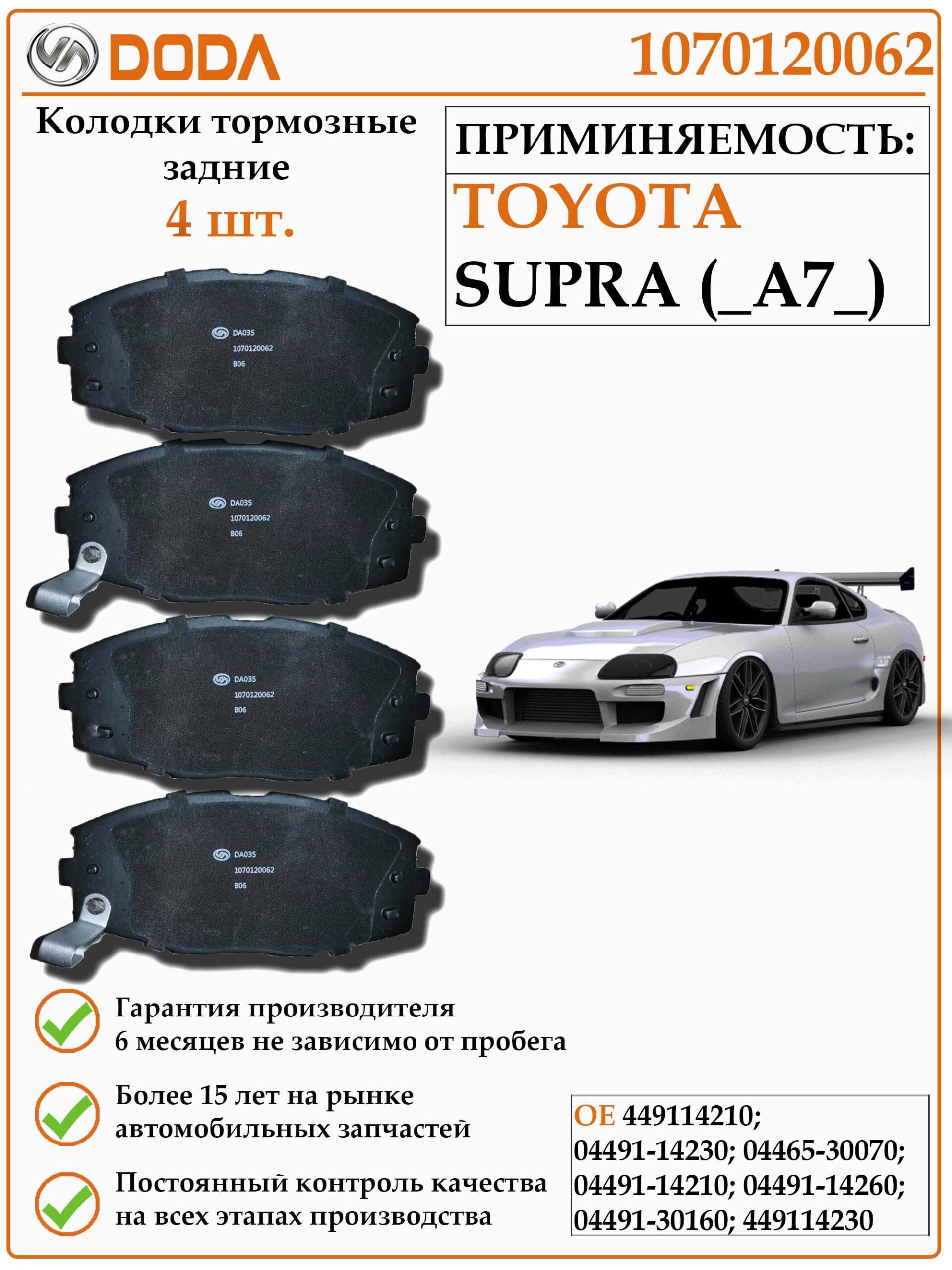 Колодки тормозные передние Toyota Camry
