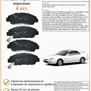 Колодки тормозные передние дисковые DODA