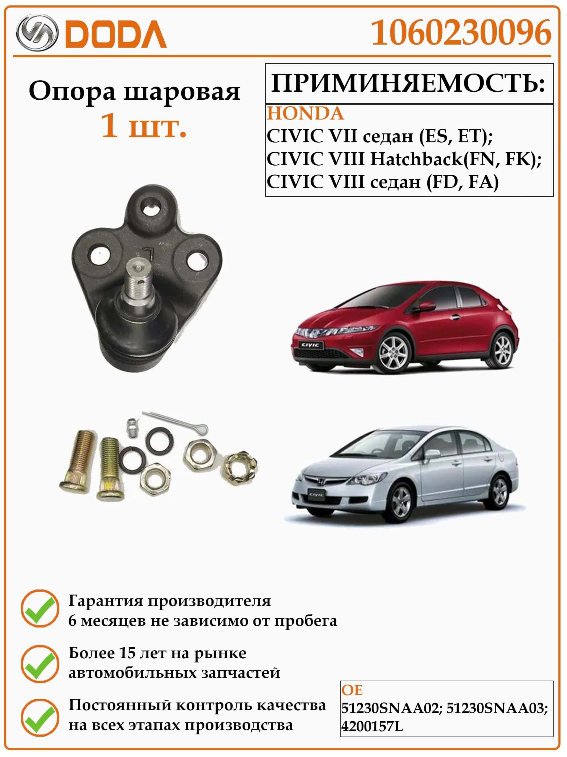 Опора шаровая DODA 1060230096