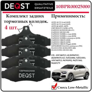 Колодки тормозные передние дисковые Deqst