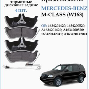Колодки тормозные задние для MERCEDES-BENZ M-CLASS (W163) ZEKKERT BS-2912