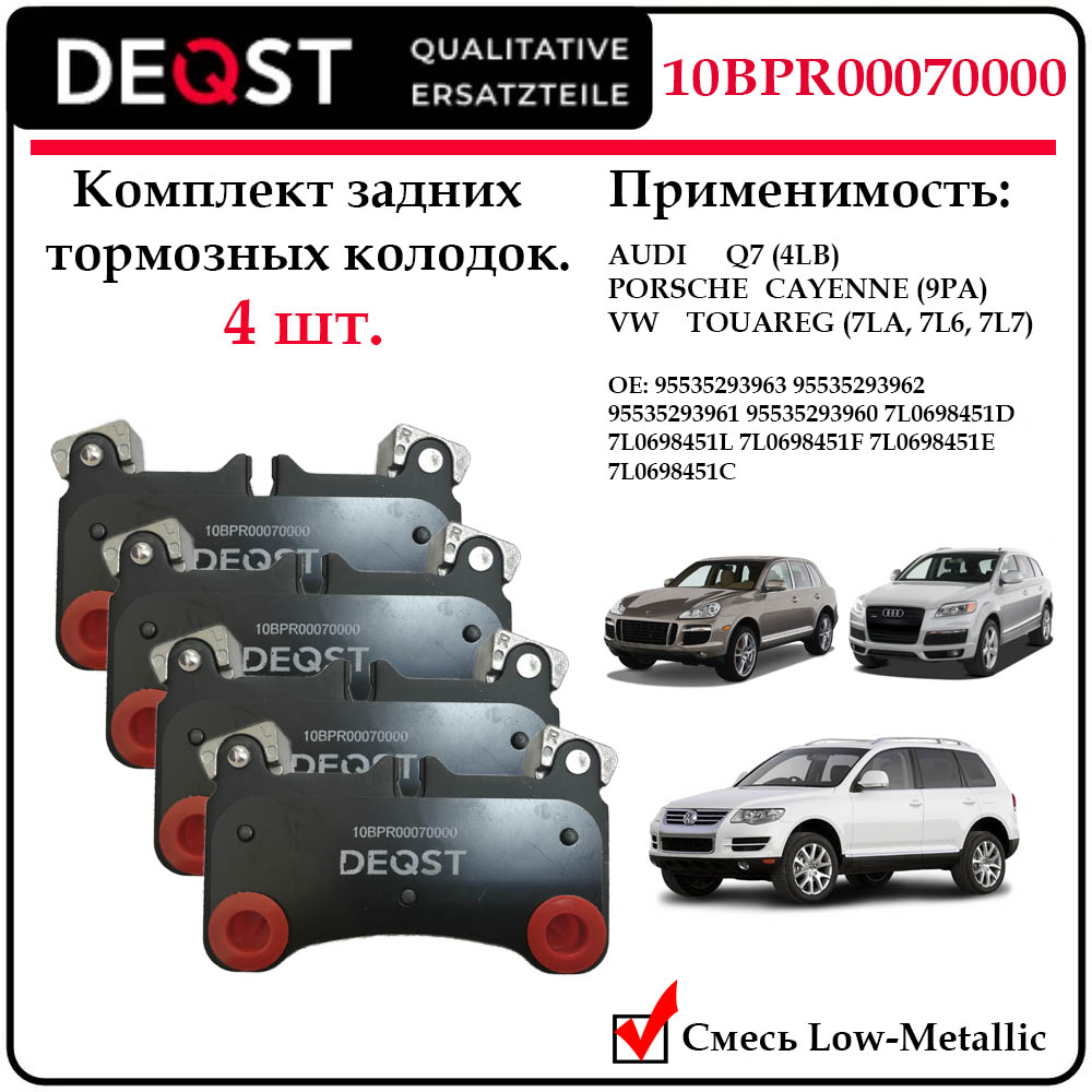 Колодки тормозные задние дисковые Deqst