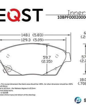 Колодки тормозные, CHEVROLET CRUZE/OPEL ASTRA J 16 10- передние