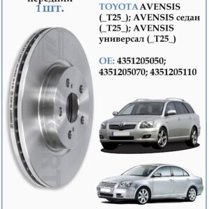 Диск тормозной передний Тойота Авенсис Т25 ZEKKERT BS-5015